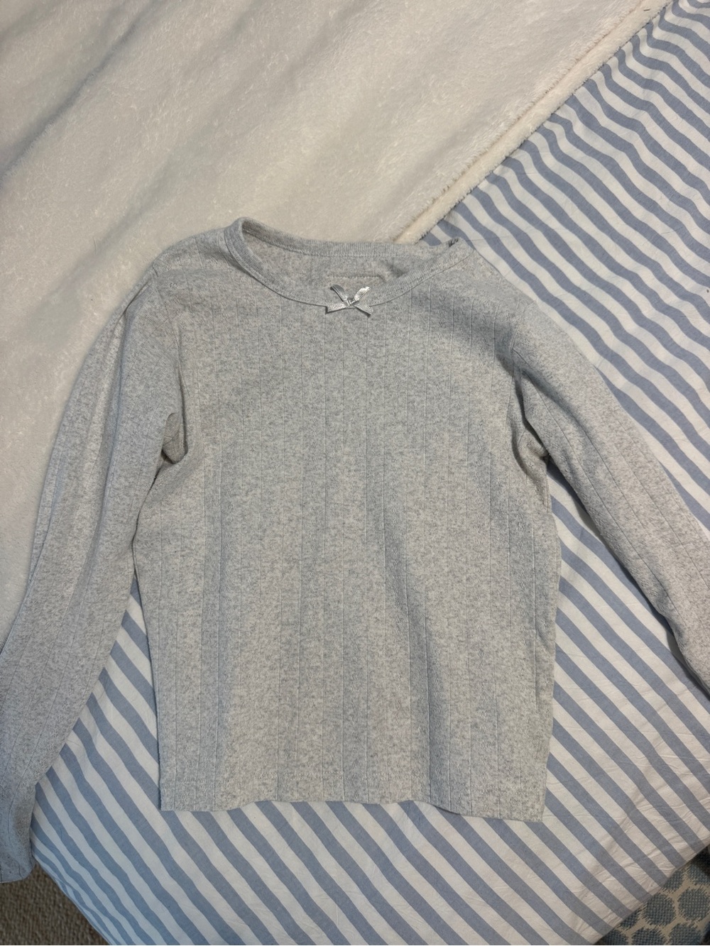 Daily Drills Light Gray Ribbed Long Sleeve